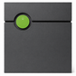 Letterman 6 rund Anthrazit mit Funkklingel Bell of Liberty in Hellgrün – Frontansicht