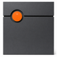 Letterman 6 rund Anthrazit mit Funkklingel Bell of Liberty in Orange – Frontansicht