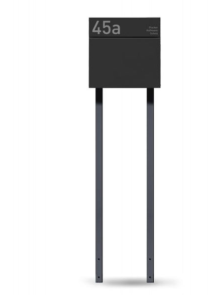 Doppel Standbriefkasten Letterman 6 Anthrazit inkl. Gravur & LED-Licht