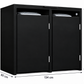 2er Mülltonnenbox Schwarz mit schwarzem Griff – Maße 134 × 80 × 122,2 cm