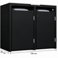 2er Mülltonnenbox Schwarz mit silbernem Griff – Maße 134 × 80 × 122,2 cm
