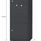 Paketbriefkasten Letterman 4 Anthrazit – Maßzeichnung 112 × 50,5 × 39 cm