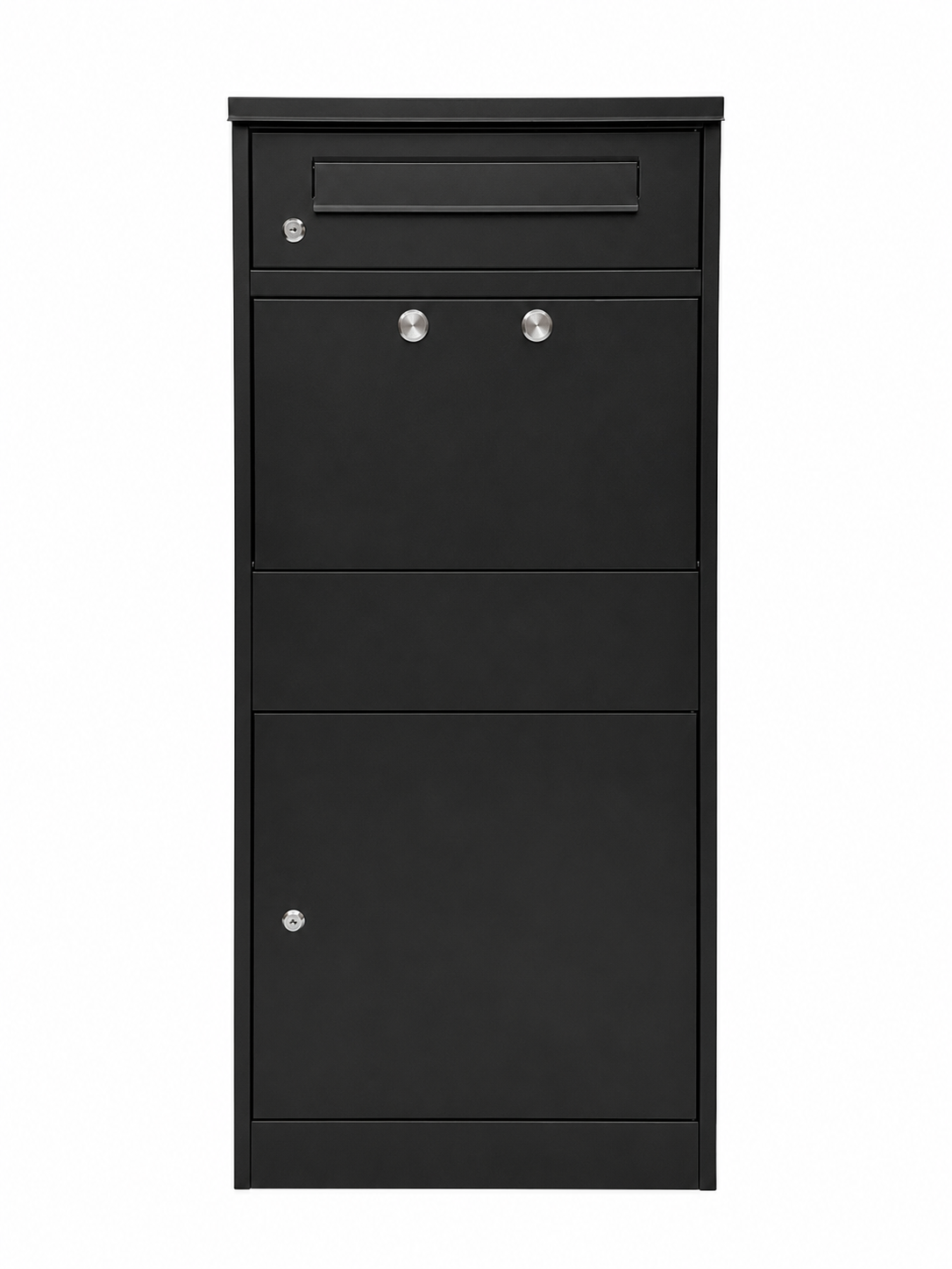 Paketbriefkasten Letterman 4 Schwarz (RAL 9005) – Frontansicht